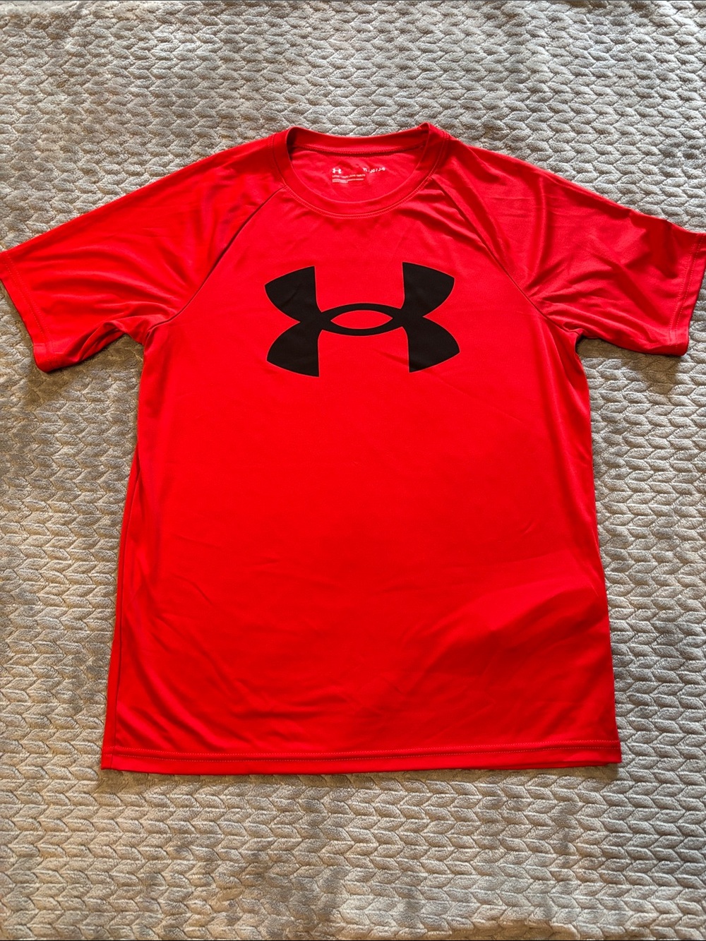 Under Armour Red Performance Tee with Black Logo